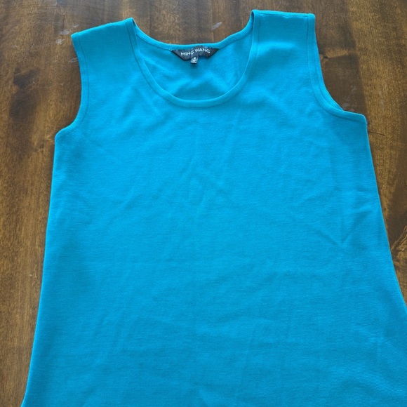 Ming Wang Tops - Women’s Ming Wang Ribbed Knit Sweater Shirt Aqua/Turquoise Small Office